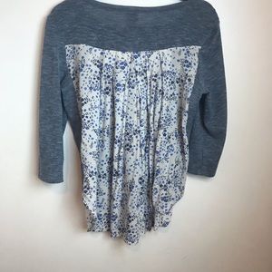 Floral blue blouse half sleeve Como Vintage large